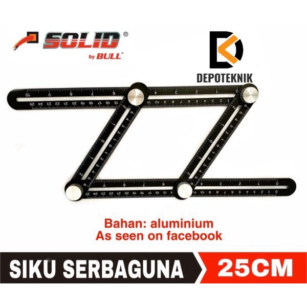 

Penggaris aluminium siku lipat ukur 4 sisi angleizer empat sudut - depoteknik
