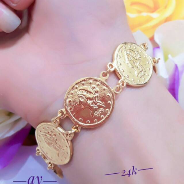 Gelang lapis emas 24k 20/12