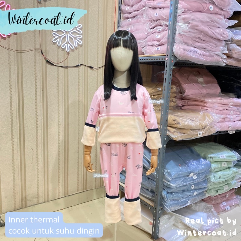 Longjohn anak kids long john thermal import 1 set atasan dan celana winter musim dingin boys girl dalaman hangat