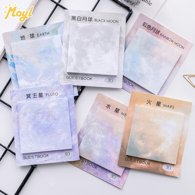 30lembar Korea Planet Sticky Notes Siswa Tearable Note Paper Message Memo Pad