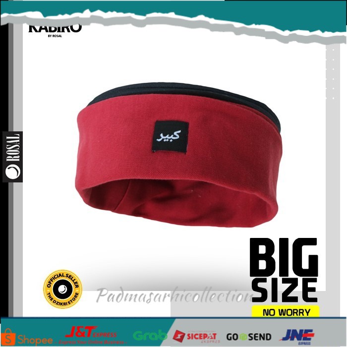 ✨ BISA COD ✨ PECI MESIR Sholat Big Size KABIRO Kopiah Songkok Pria Original - Maroon-Hitam