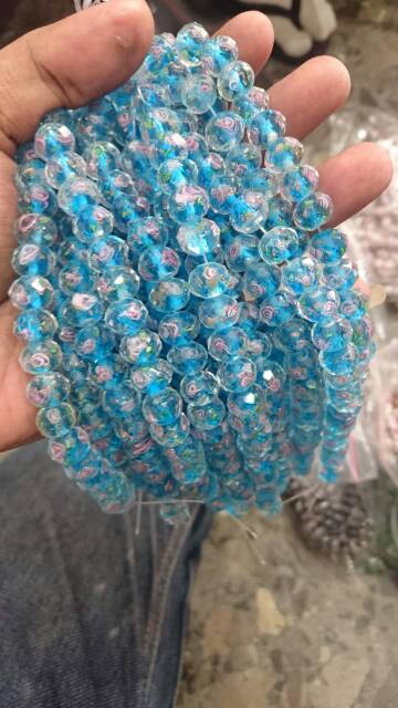 Manik-Manik Crystal Ceko murano lampwork Bahan Gelang Perhiasan Diy