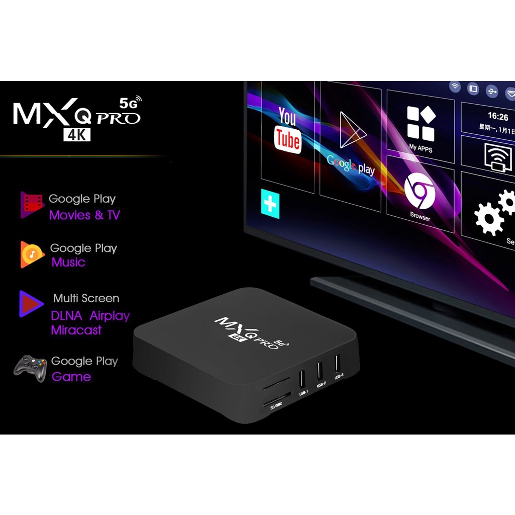 ANIMAX Shop Android TV Box RAM 1GB/ROM 8GB/5G Wifi Android 10.0 Full Baru TV Box Digital TV Set Top Box