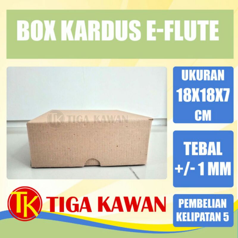 

Kardus Dus Packaging Box Corrugated E-Flute Eflute Coklat 18x18x7 cm