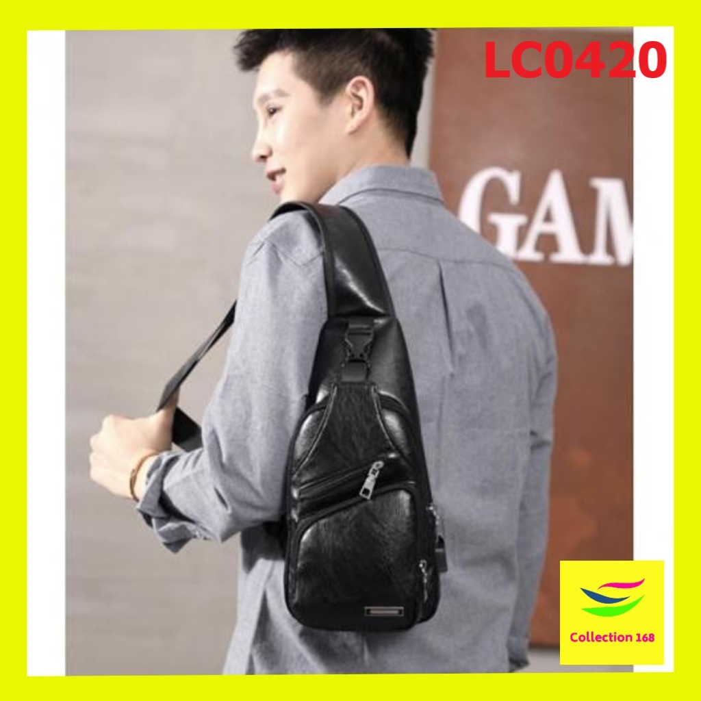 Tas Selempang WaistBag USB WaterProof Buffback North LC0420