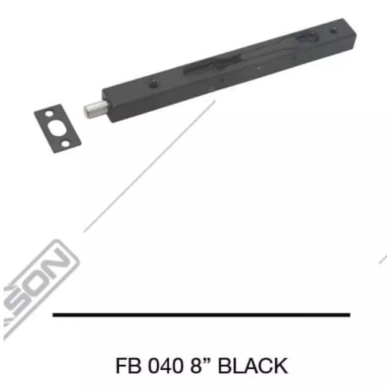 Flush Bolt Dekkson Dekson FB 040 8" Inch 20 cm Black Hitam Kunci Grendel Tanam Slot Pintu Kayu