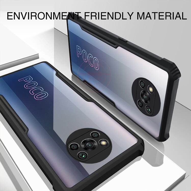 Case XIAOMI POCO X3 NFC Armor Fusion Transparent Casing Free Skin Carbon 3D