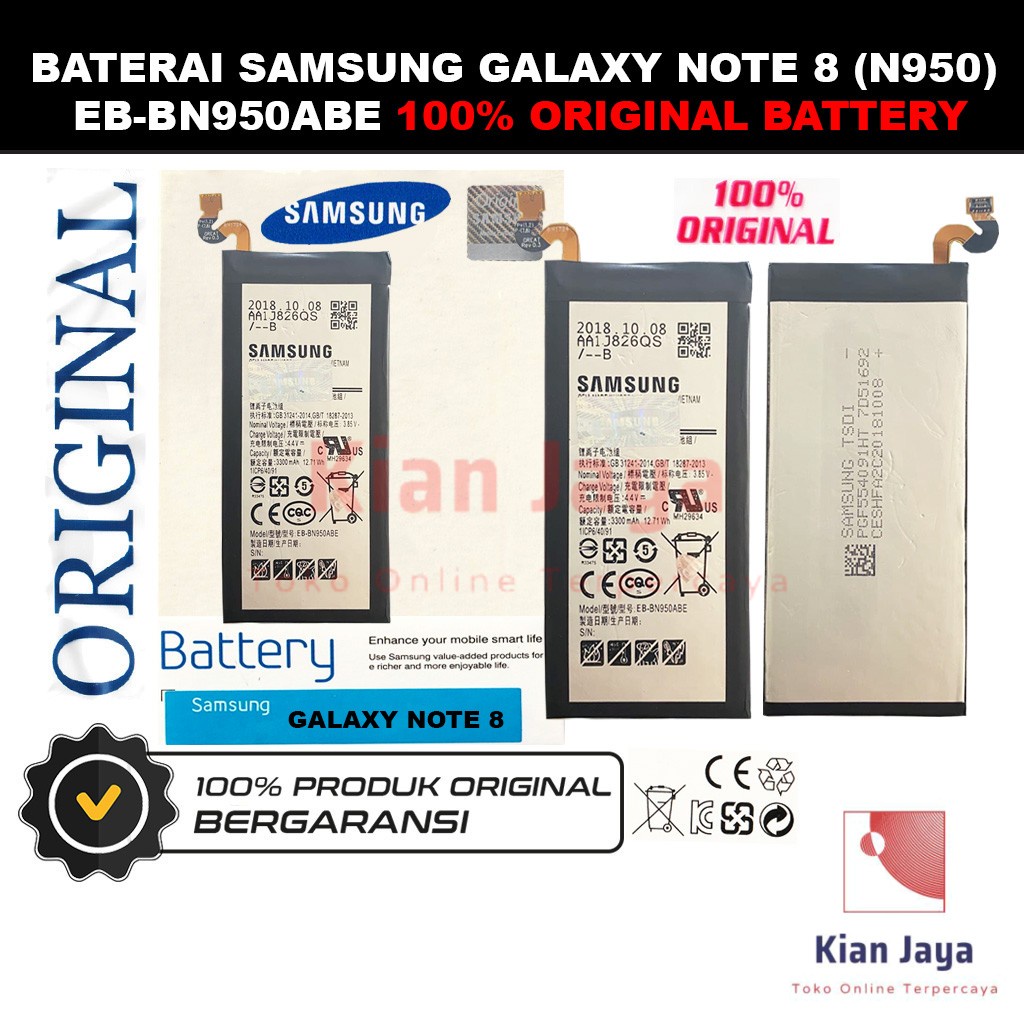 [Garansi 100% Ori] Baterai Samsung Galaxy Note 8 N950F N950 Batre Batrai Battery Hp Original