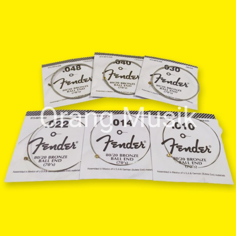 Senar Gitar Akustik Fender Ball End Phosphor Bronze 0.10