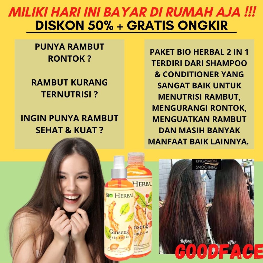 BIO HERBAL GINSENG HAIR TONIC ORIGINAL BPOM ANTI KETOMBE PERAWATAN RAMBUT RONTOK TREATMENT RAMBUT PENUMBUH RAMBUT BOTAK