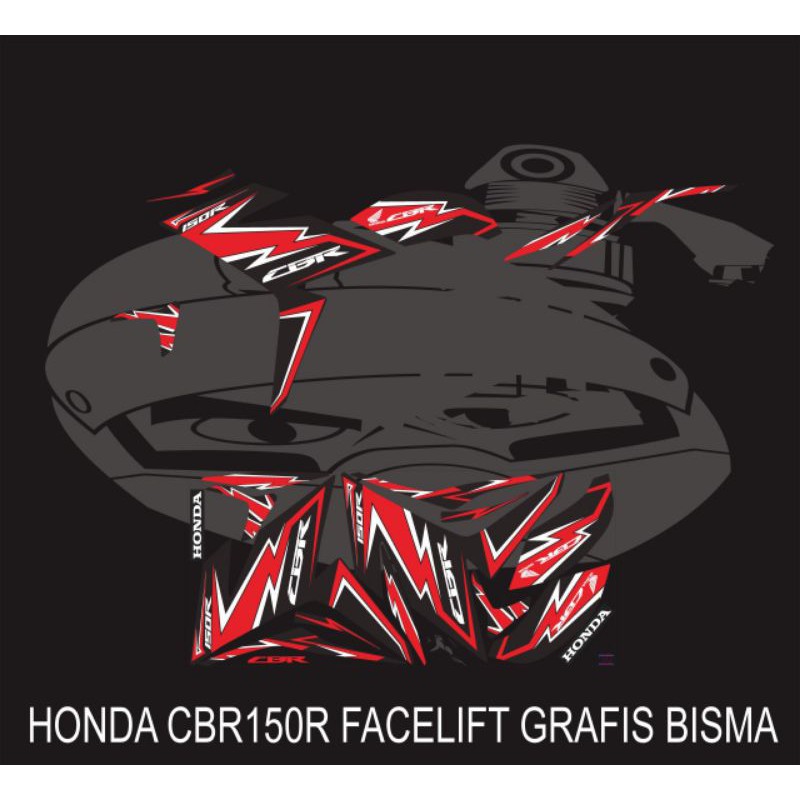 STIKER STRIPING VARIASI CBR150R FACELIFT GRAFIS PART BISM