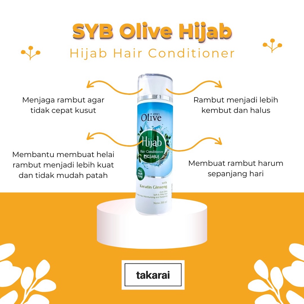 [ORI] SYB Olive Hijab Conditioner Keratin Ginseng dengan Forrmula Khusus Rambut Wanita Berhijab