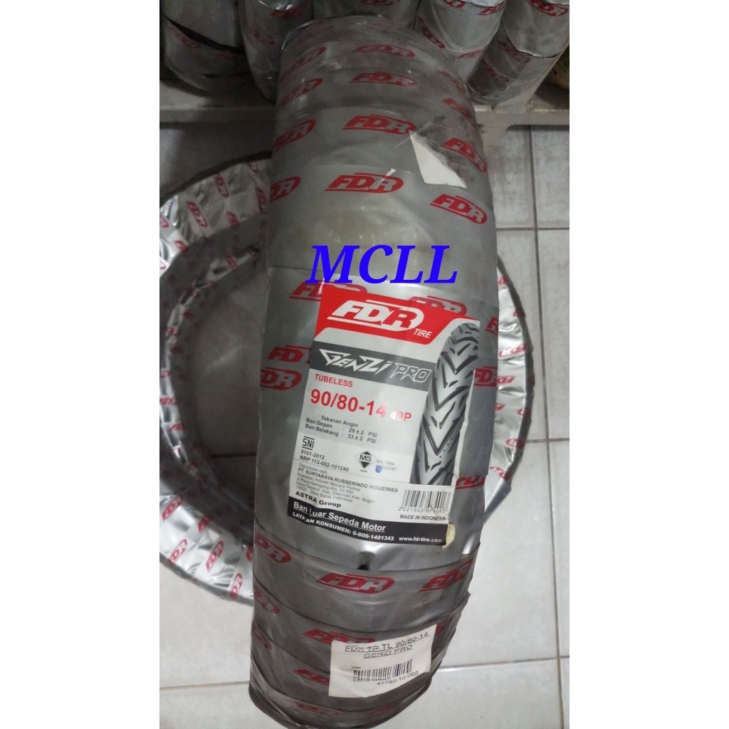 BAN LUAR FDR 90/80-14 GENZI PRO (TUBELESS)