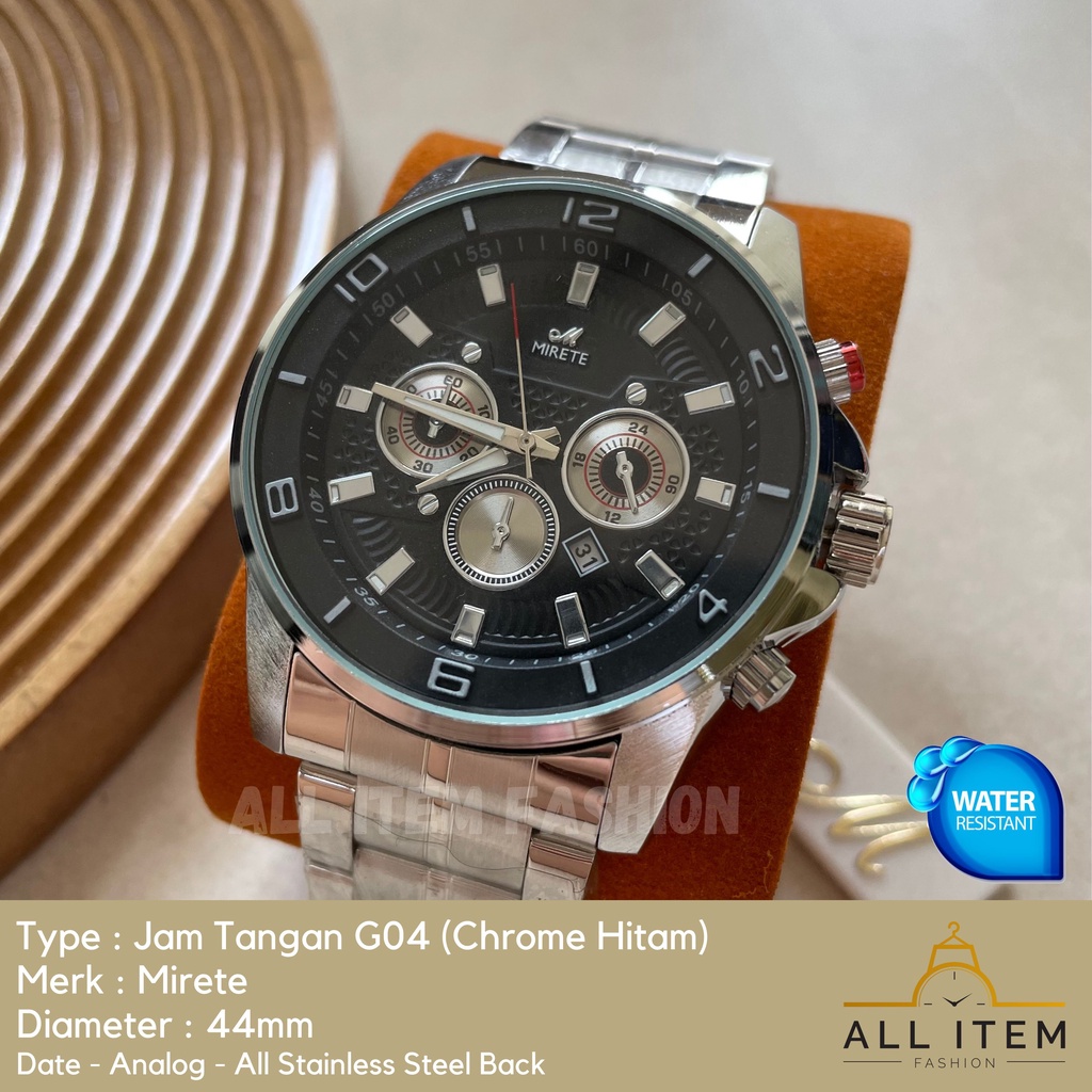 COD✅ Jam Tangan Rantai Pria Mirete Analog G04 / Arloji / Watch / Tahan Air / Stainless Steel / Jam Tangan Laki Model Mewah