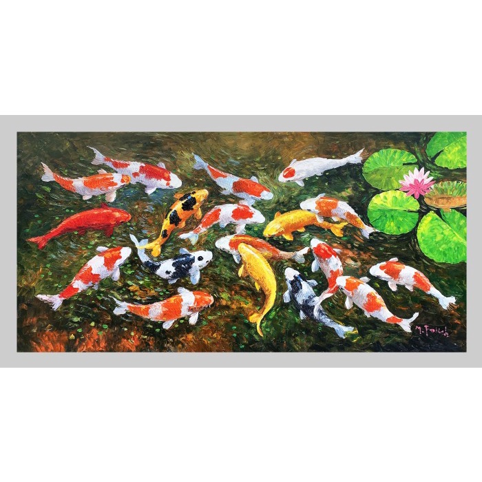 Lukisan Ikan Koi Palet Timbul Berkualitas 200X100 Termurah
