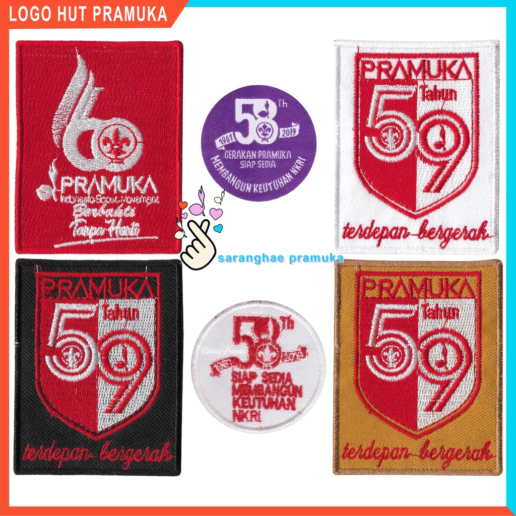 Logo Pramuka Bordir Hut pramuka 61 Bed Bedge Bordir Hari Pramuka Patch