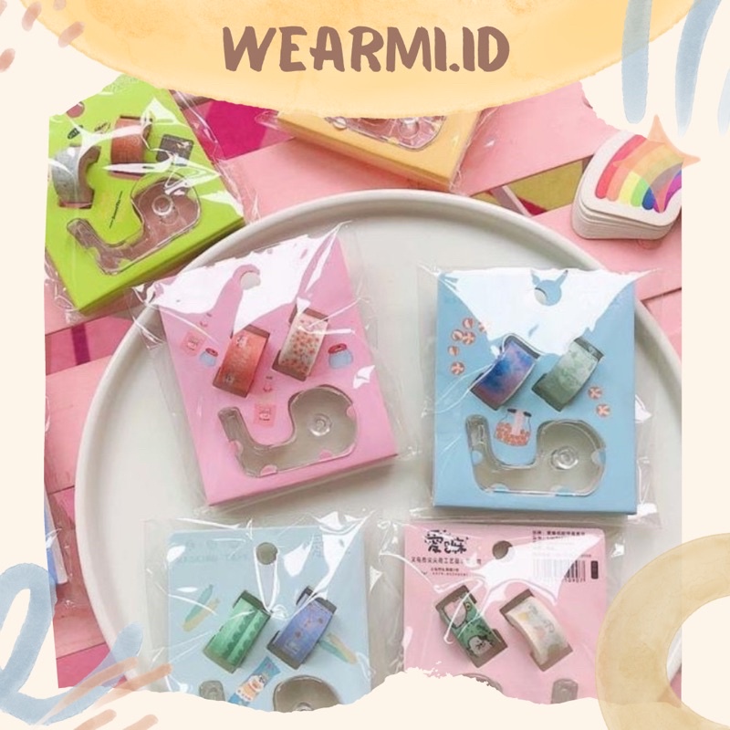 

Paket Washi Tape Mini Motif + Dispenser Masking Scrapbook Bujo Jurnal DIY