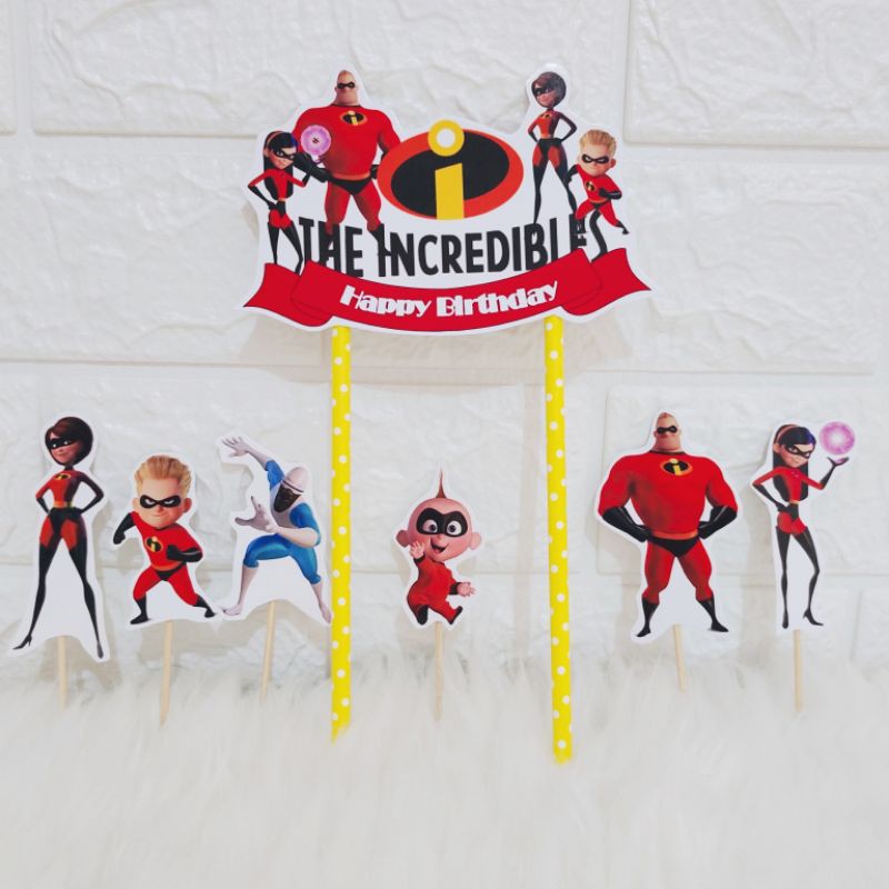 Topper Incredible topper ulang tahun Topper super hero Topper puding topper cake hiasan kue