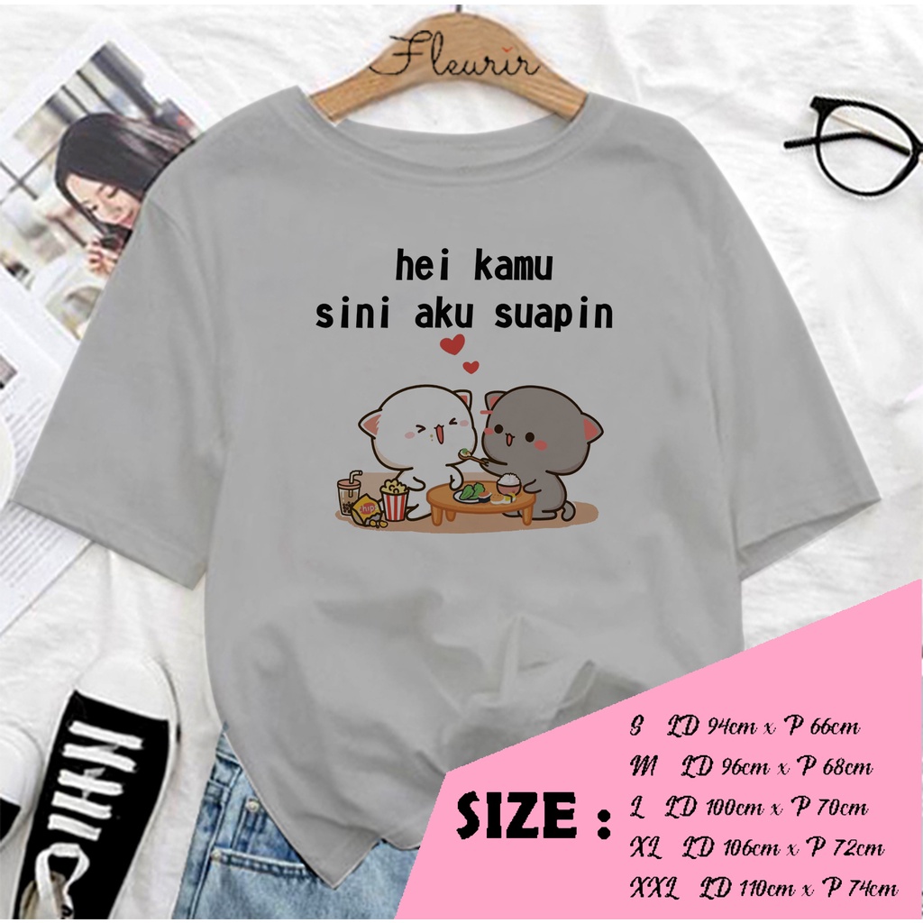 FLEURIR - KAOS PEACH GOME SUAP OVERSIZE KATUN KAOS WANITA DEWASA