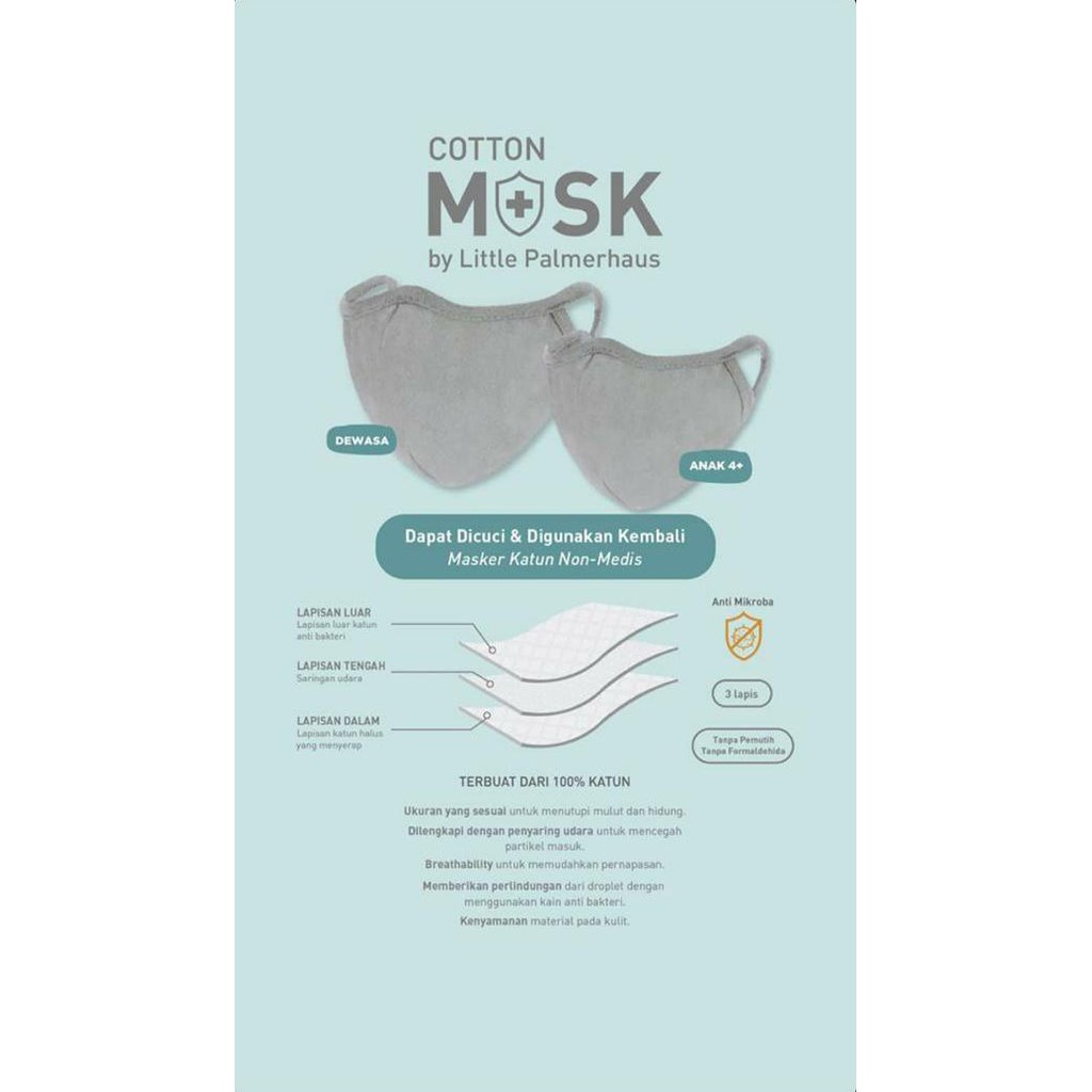 COTTON MASK LITTLE PALMERHAUS READY STOCK / LITTLE PALMERHAUS MASKER / LITTLE PALMERHAUS COTTON MASK
