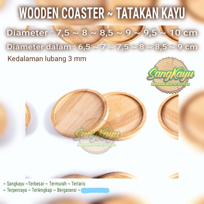 Tatakan kayu tatakan gelas kayu wood coaster tatakan cangkir kopi cafe