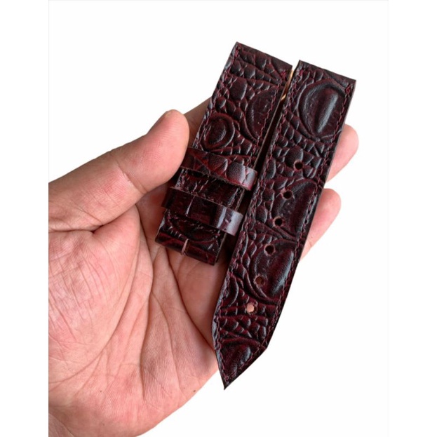 Strap Tali Jam Tangan Kulit Sapi Asli Motif Keren 24MM