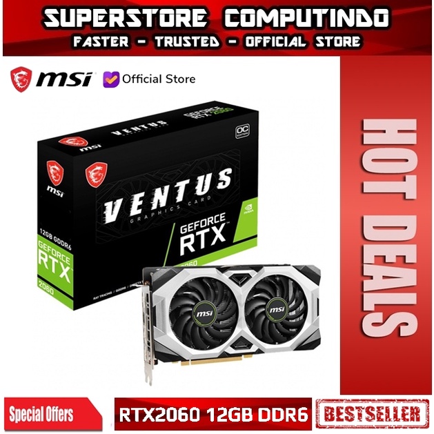 VGA MSI GeForce RTX 2060 VENTUS OC 12GB DDR6 - MSI RTX 2060 12GB DDR6