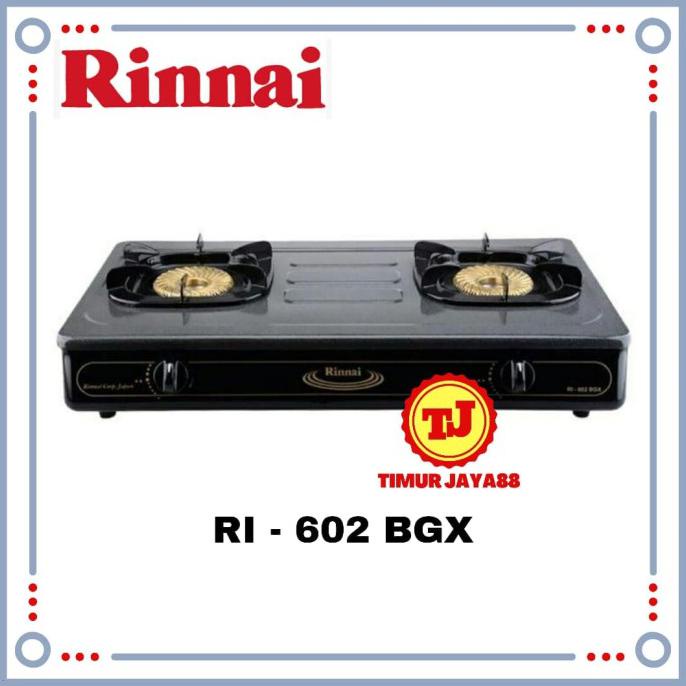 Rinnai Ri-602BGX - Kompor Gas 2 Tungku Rinnai RI602BGX Rinai RI 602