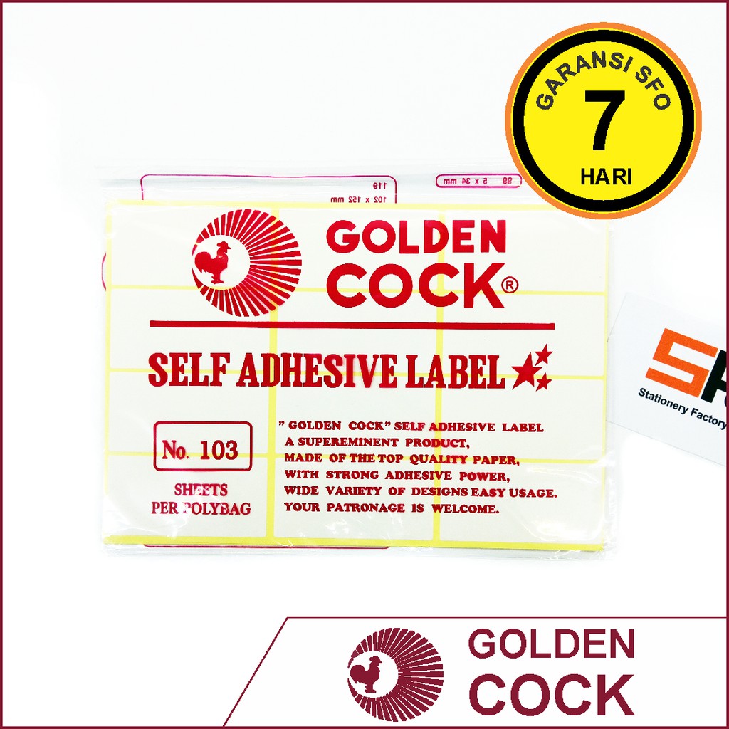 

Label Sticker Golden Cock 103 (32x64mm)