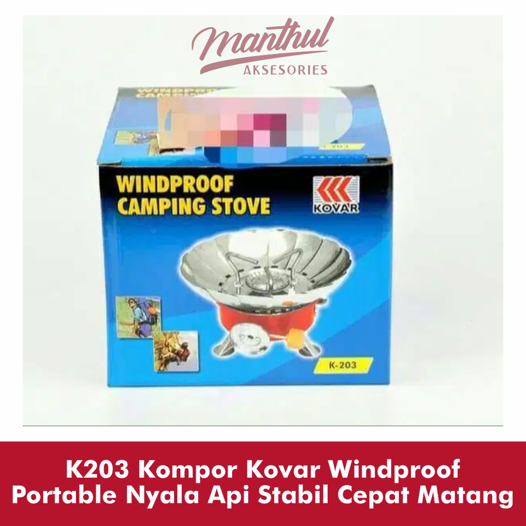 K203 Kompor Kovar Windproof Portable Nyala Api Stabil Cepat Matang