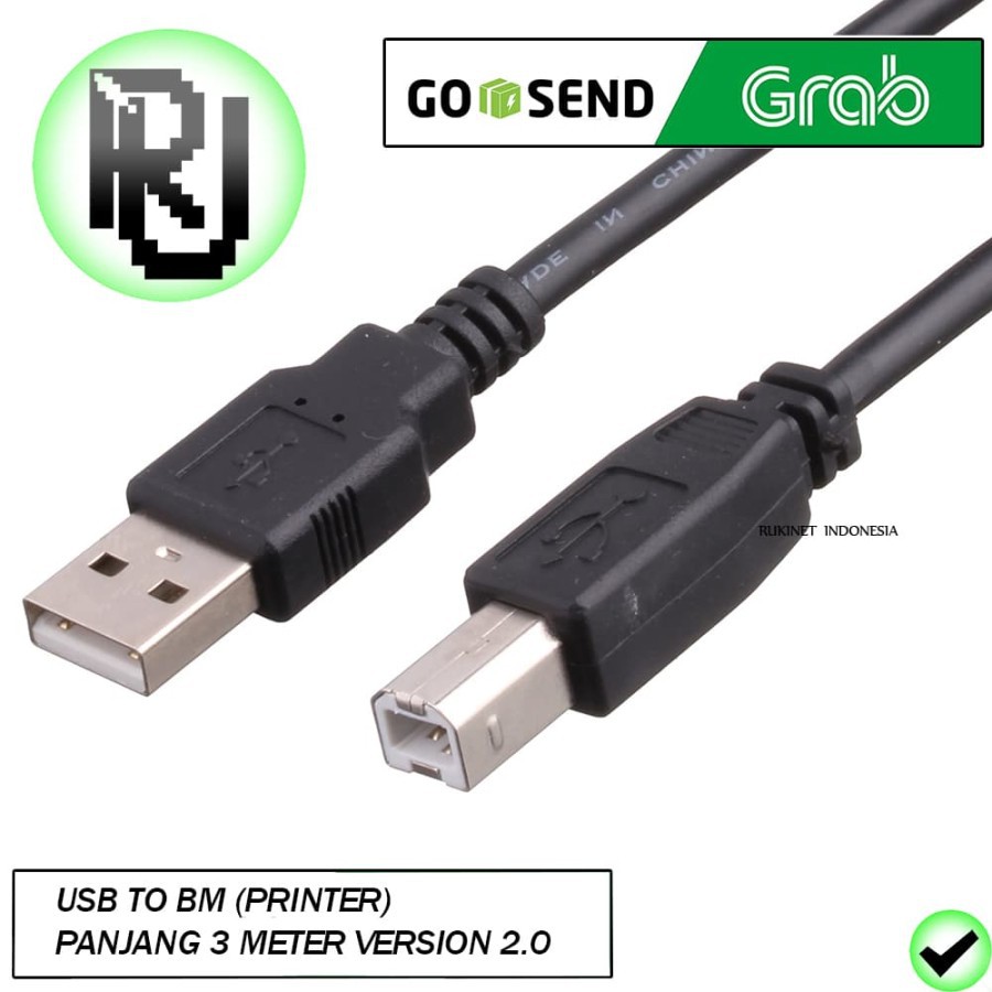 Kabel USB Untuk Printer Canon Epson HP Brother Universal AM to BM 1,5m 3m 5m