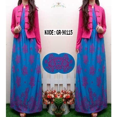 HOT PRICE Maxi Dress Silk + Cardigan / Dress Muslim / Gaun Pesta Muslimah