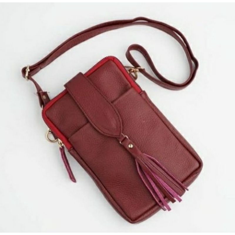 Tas Mini Wanita - Pouch - Tas Selempang Wanita - Kulit Sapi Asli Papirut Garut