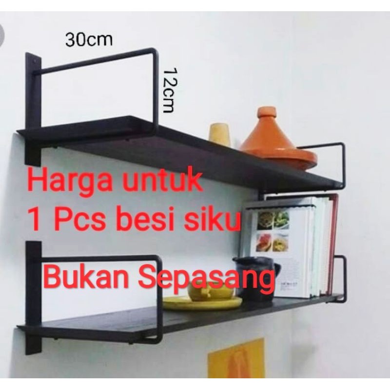 Siku Besi Papan Ambalan Dudukan Rak Dinding Serbaguna 30X12 25X15 20x12