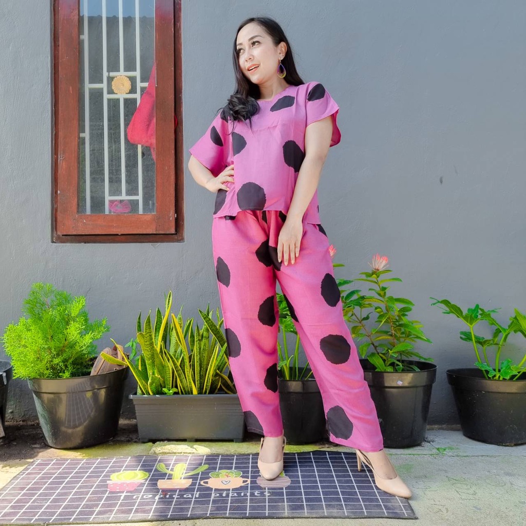 Daster Babydoll Panjang Bali-SET PAN BOMBA PLUM