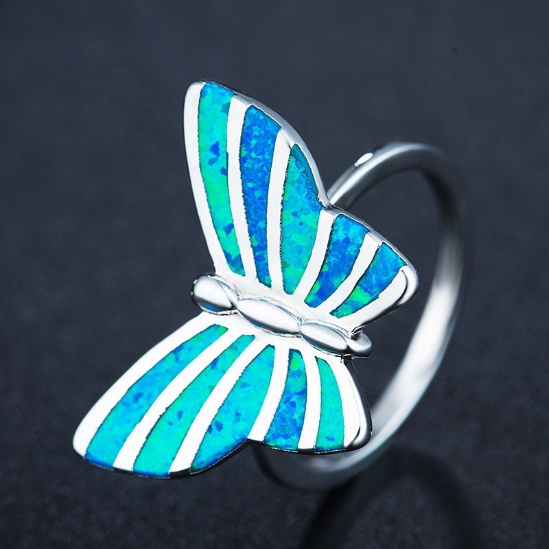 New Opal Ring Opal Creative Butterfly Ring