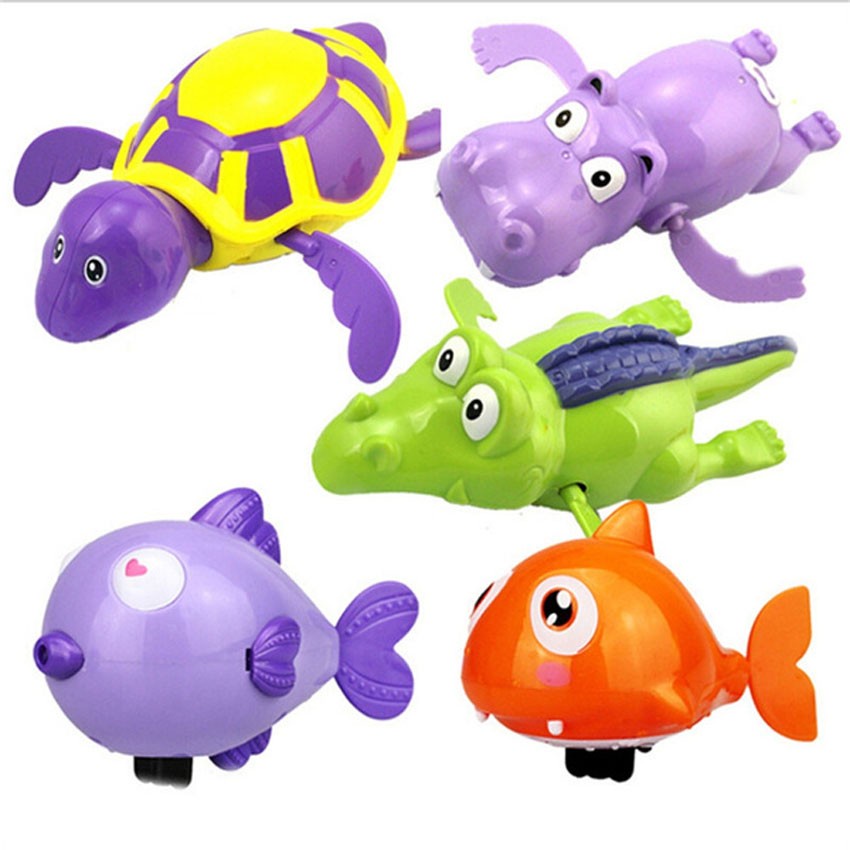 Mainan Putar Air Mandi Anak Berenang Ikan Buaya Kura Swimming Bath Toy
