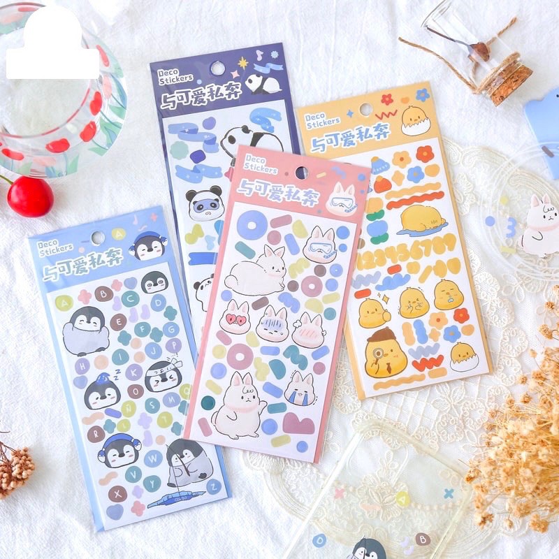 

Animal deco stickers ( Sticker bujo Sticker korea Sticker aesthetic Sticker journaling )