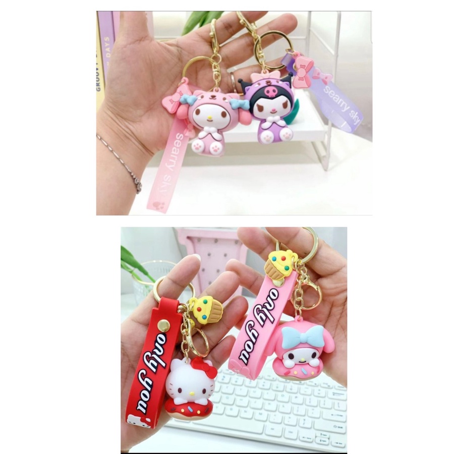 keychain Gantungan Kunci hello kitty melody kuromi pompurin cinnamoroll KC02 key chain