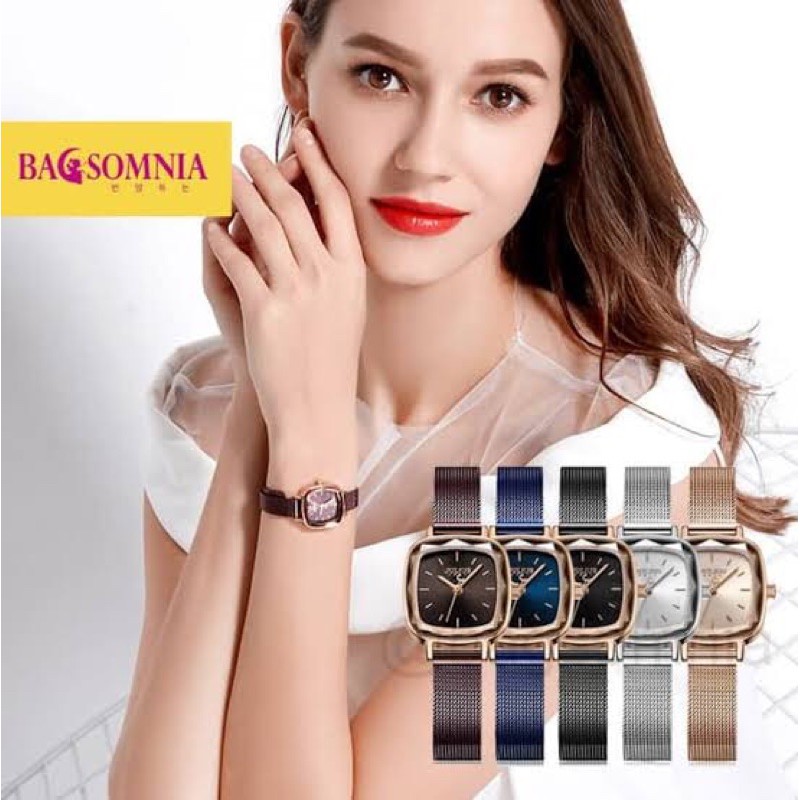 JULIUS JA-1148 Official Store Jam Tangan Rantai Square Bagsomnia Ladies Fashion Korea