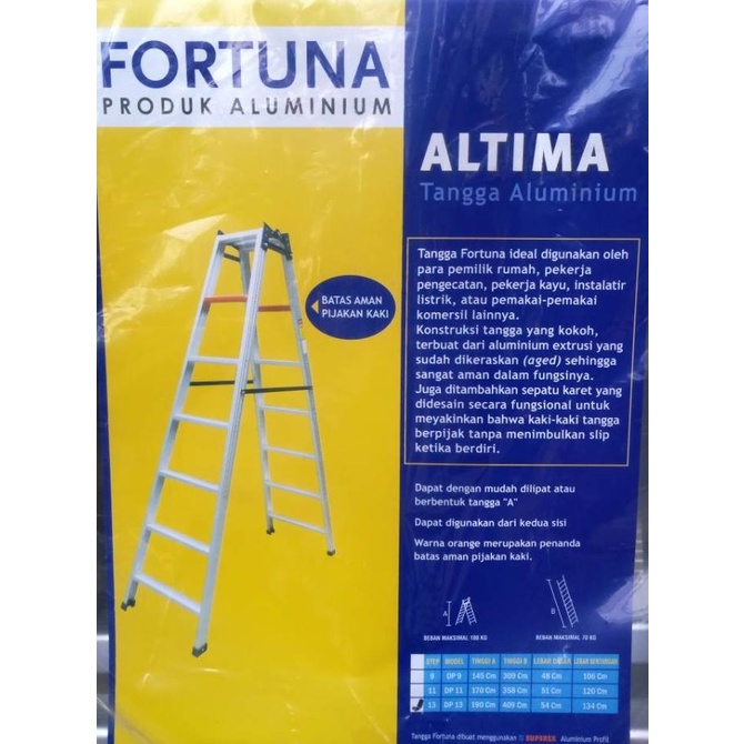 #####] TANGGA ALUMINIUM 2 METER FORTUNA ALTIMA DP 13