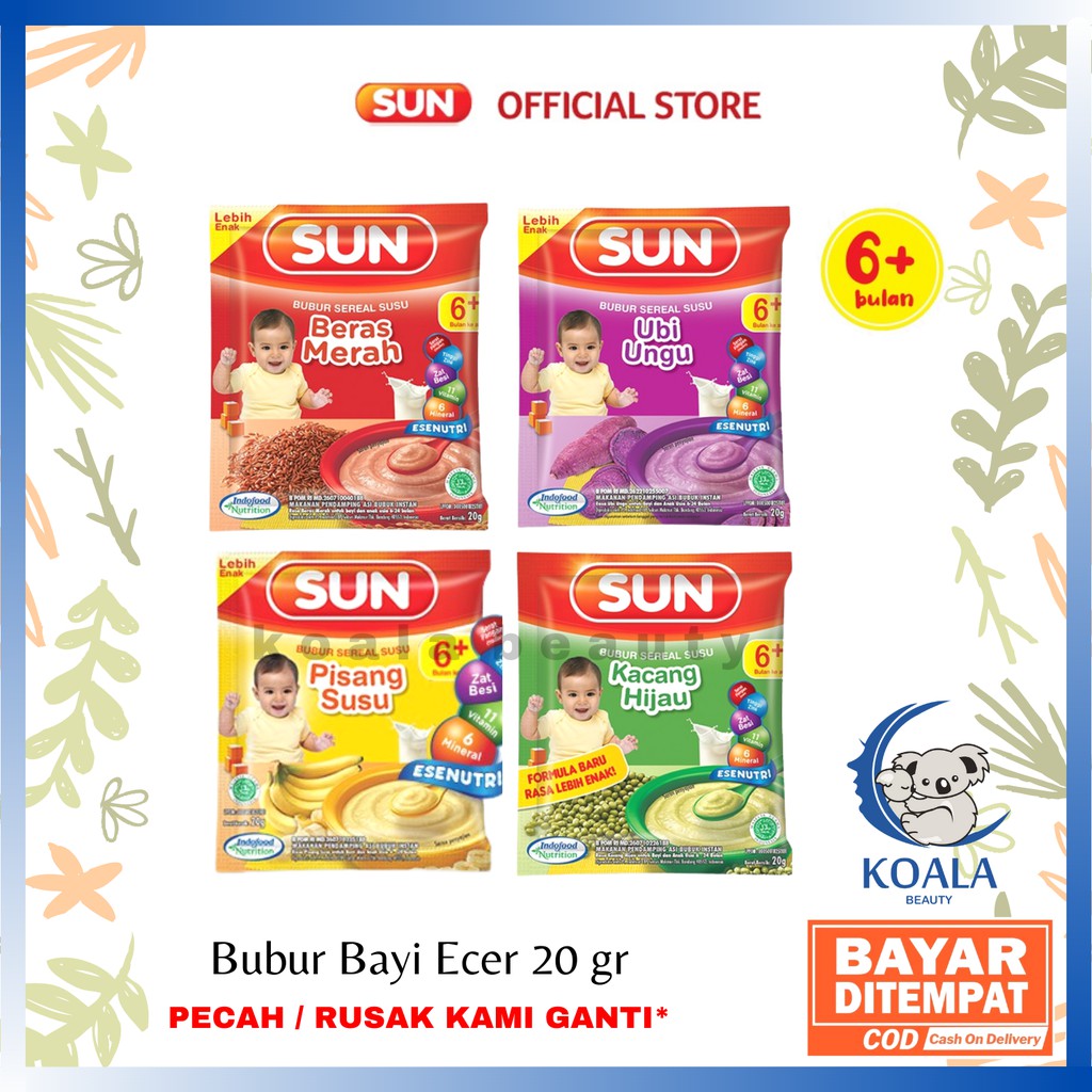 ❤ KOALA ❤ SUN Bubur Bayi Kemasan Ekonomis Isi 20 gr - Bubur Bayi Sun Renceng - Bubur Bayi Ecer