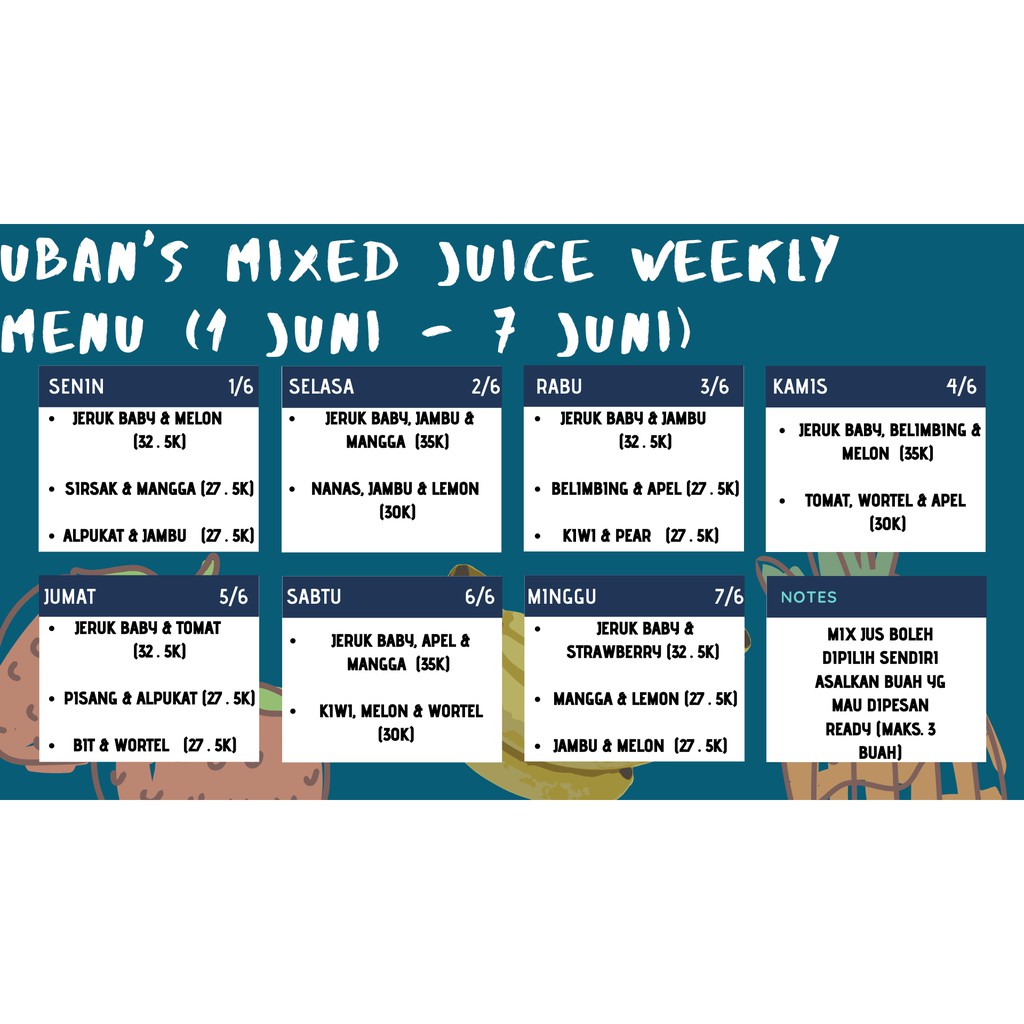 

JUS SI UBAN MIXED 2 BUAH