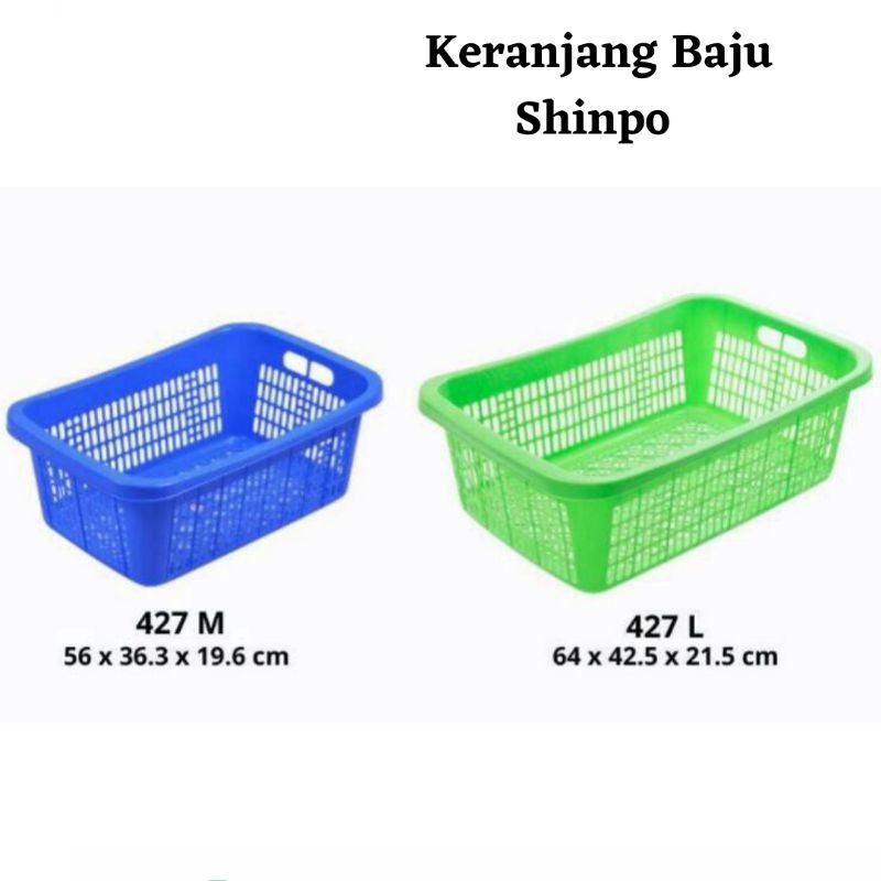 Keranjang Pakaian Baju Loundry Kotor Bersih Plastik Keranjang Baju Shinpo