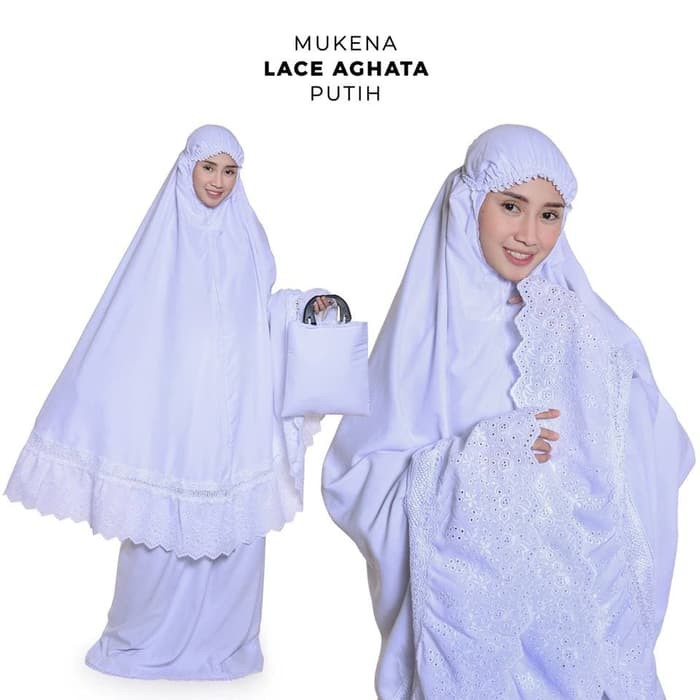 Mukena Cantik MUKENA LACE AGHATA PUTIH