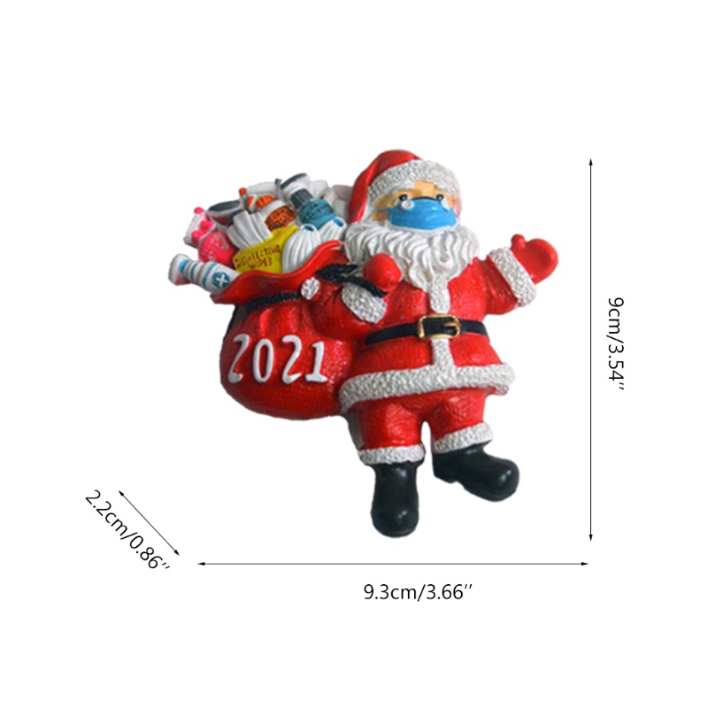Ornamen Liontin Desain Santa Wearing a Dan Gift Bag Untuk Dekorasi Pohon Natal