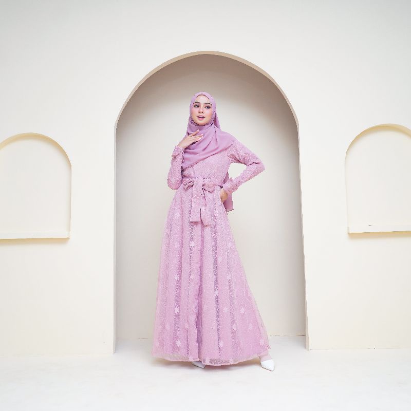 Ready Arabella Dress || Sharleen official | Dress brokat furing crepe