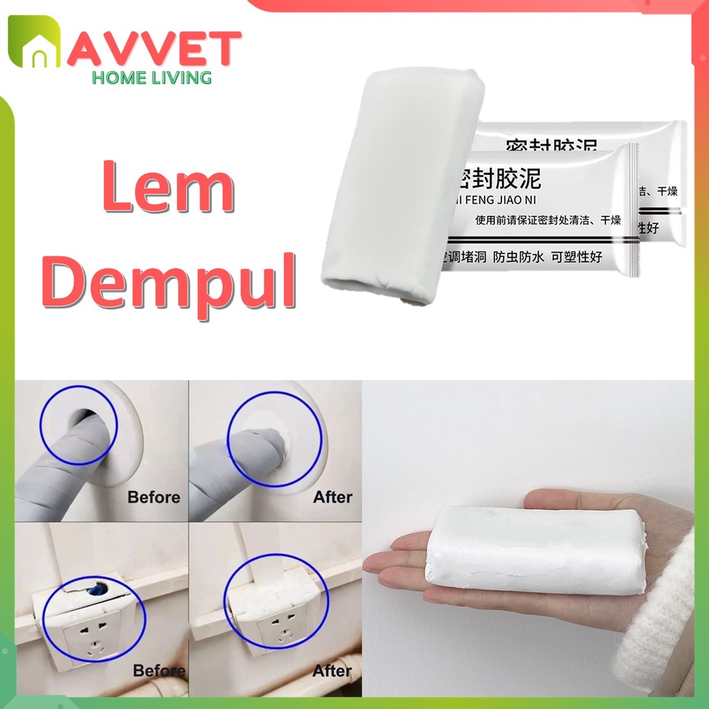 AVVET Sealant Dempul Tembok Dinding Instant Akan Mengeras Lem Pasta Elastis Penambal Lubang Pipa AC Segel Dempul Padat Ajaib Mi Feng Jiao Ni