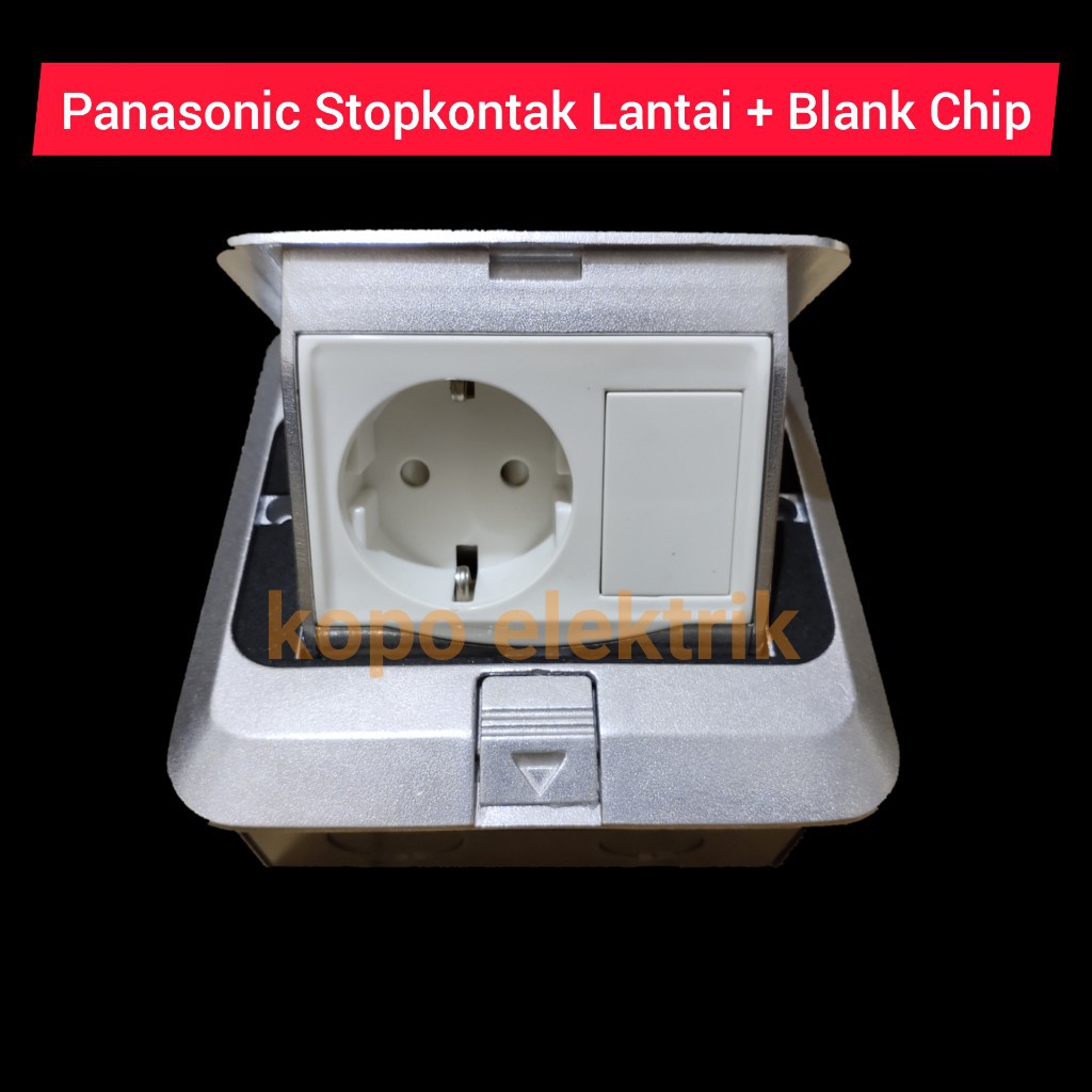 Panasonic Stop Kontak Lantai + Blank Chip Stopkontak Lantai