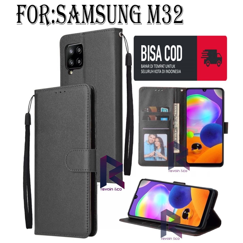 CASE SAMSUNG M32 FLIP WALLET LEATHER KULIT PREMIUM SARUNG BUKA TUTUP FLIP CASE SAMSUNG M32